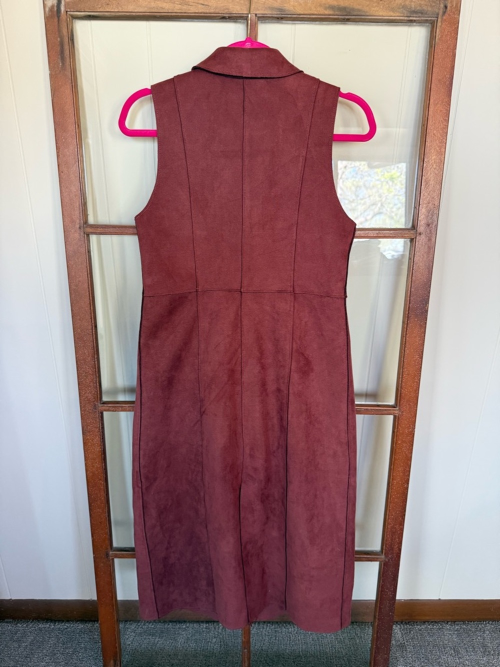 Anthropologie NWOT Tandy Longline Utility Vest Sleeveless Faux Suede Jacket - XS - Picture 9 of 9